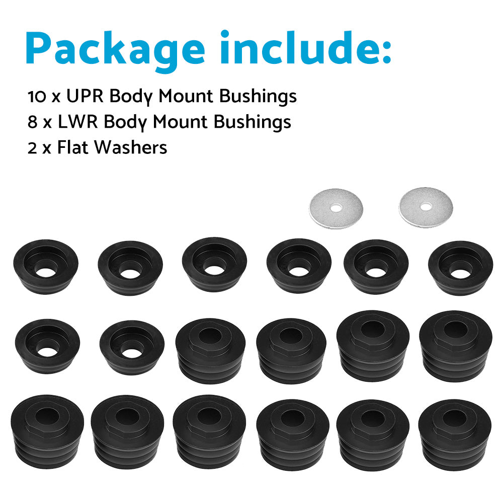 20PCS Polyurethane Body Mounts KF04050BK Suitable for Ford F250 F350 2 or 4WD 99-18
