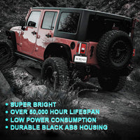 Smoked Black LED Tail Lights Rear Lamp Suitable For Jeep Wrangler JK 2007-2017