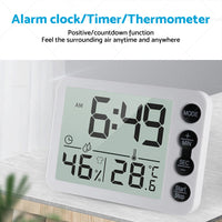 {{ Small Mini Digital Clock Temperature 鈩 Alarm Travel LCD LED Battery Black White }} - Buy Car Parts Online at {{ Kaka Auto Parts }}.