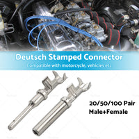 {{ 20 or 50 or 100 Pair Deutsch Solid Terminal No. 16 Stamped Contact Pins Male Female }} - Buy Car Parts Online at {{ Kaka Auto Parts }}.
