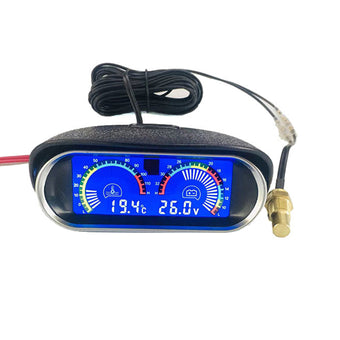 compare product 2in1 Car LCD Digital Display Gauge Water Temperature Meter Voltmeter Horizontal
