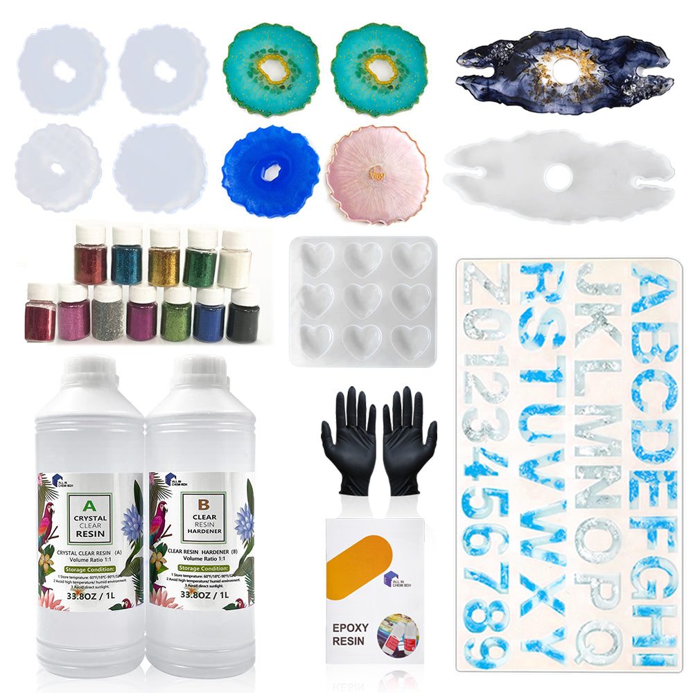 Epoxy Resin 1:1 AB Kit Craft Coating UV Color Pigment Paste Liquid Silicone Mold