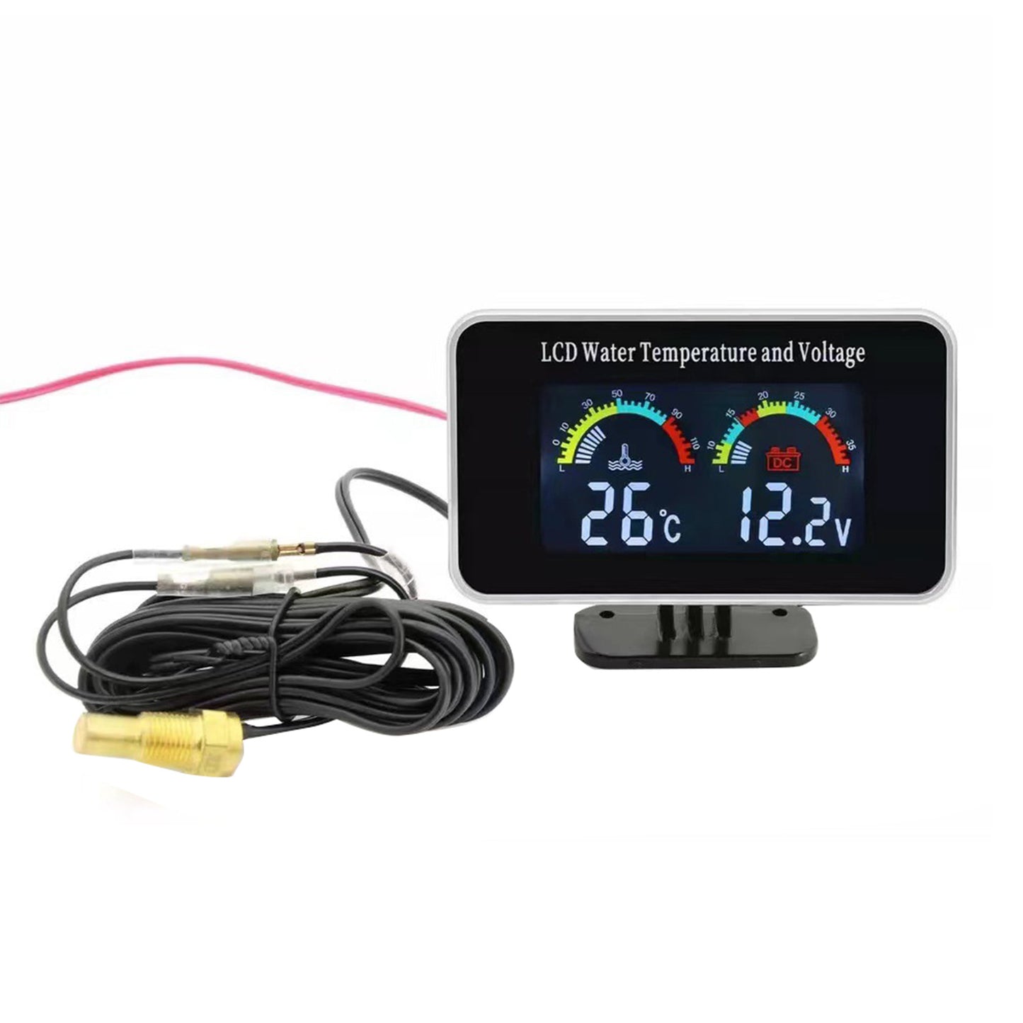 {{ 2 In1 Car Digital LCD Water Temperature Meter Voltmeter Gauge 12V/24V Display }} - Buy Car Parts Online at {{ Kaka Auto Parts }}.