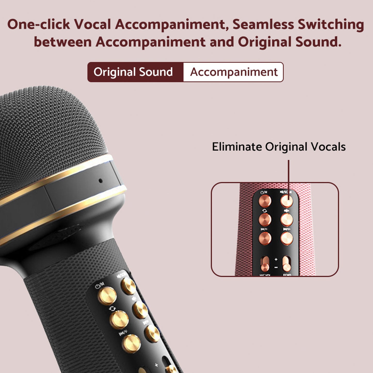 Wireless Bluetooth Portable Karaoke Microphone Speaker Rechargeable Handheld Mic With USB Speaker for Home Party Singing