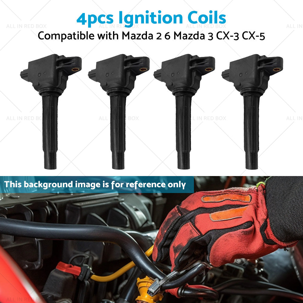 {{ 4x Ignition Coil Suitable for Mazda 2 6 Mazda 3 SP20 SP25 CX-3 CX-5 CX-9 }} - Buy Car Parts Online at {{ Kaka Auto Parts }}.