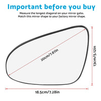 Left Side Mirror Glass with Back Plate Suitable For Toyota Yaris 2012-2017