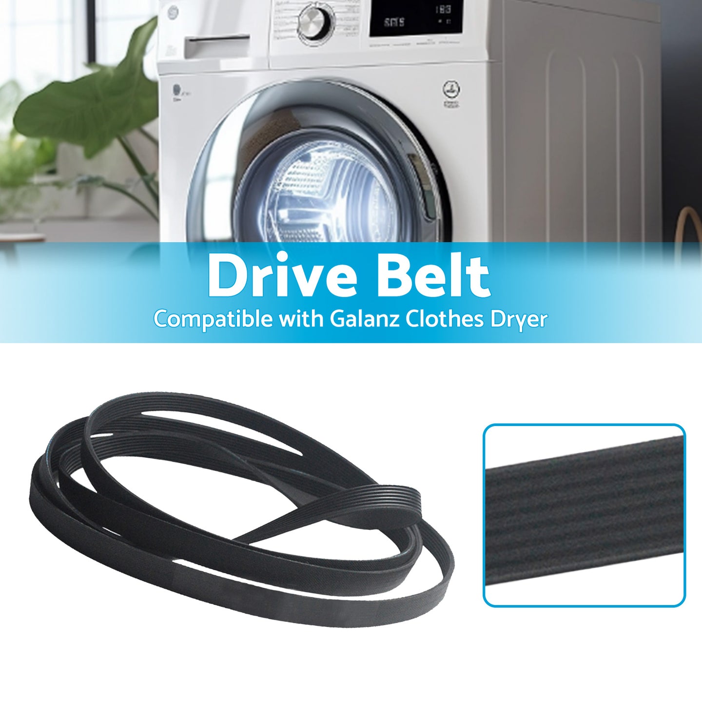 {{ Drive Belt 7PH1915 Suitable for Galanz Clothes Dryer Rubber }} - Buy Car Parts Online at {{ Kaka Auto Parts }}.