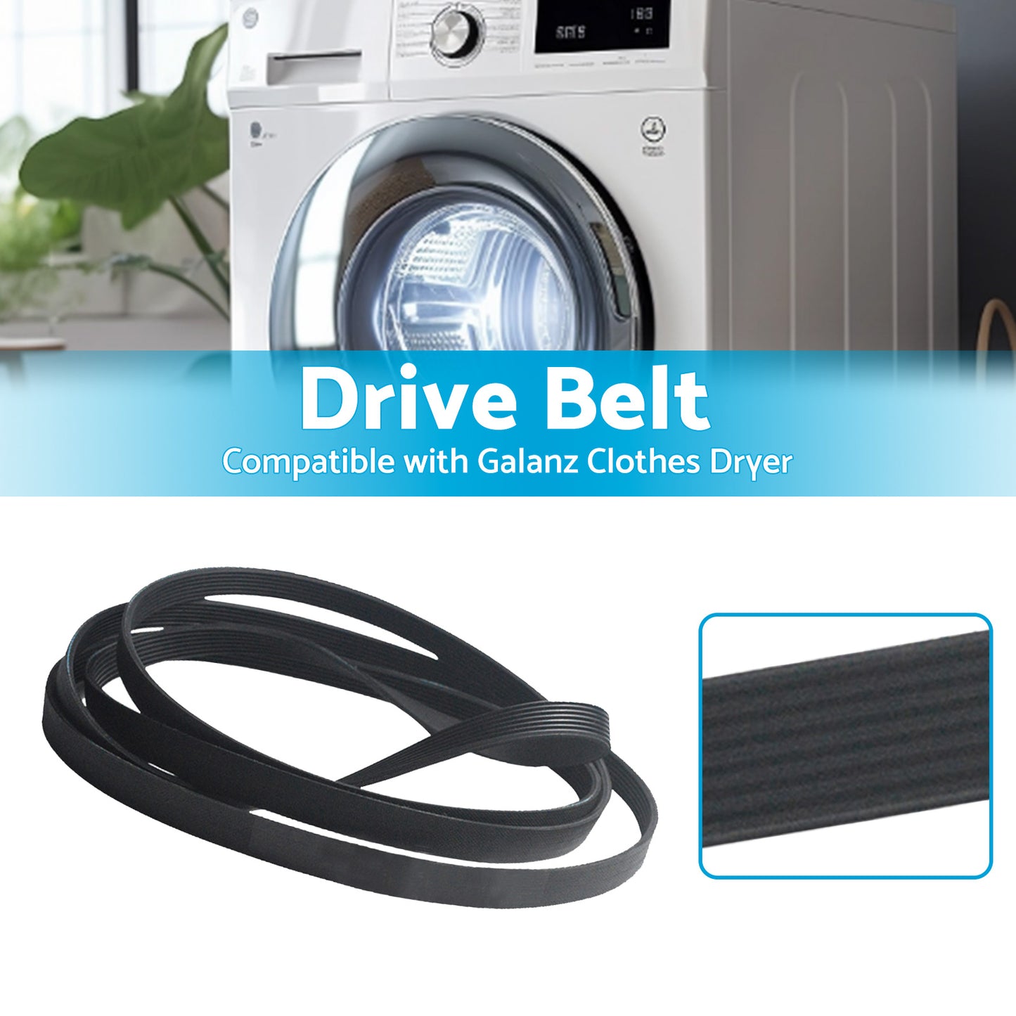 {{ Drive Belt 7PH1915 Suitable for Galanz Clothes Dryer Rubber }} - Buy Car Parts Online at {{ Kaka Auto Parts }}.