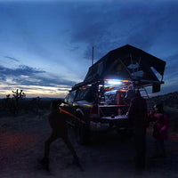 287mm Black Dual LED Bug Light 12V Awning Light with On/Off Switch Amber & White Lights