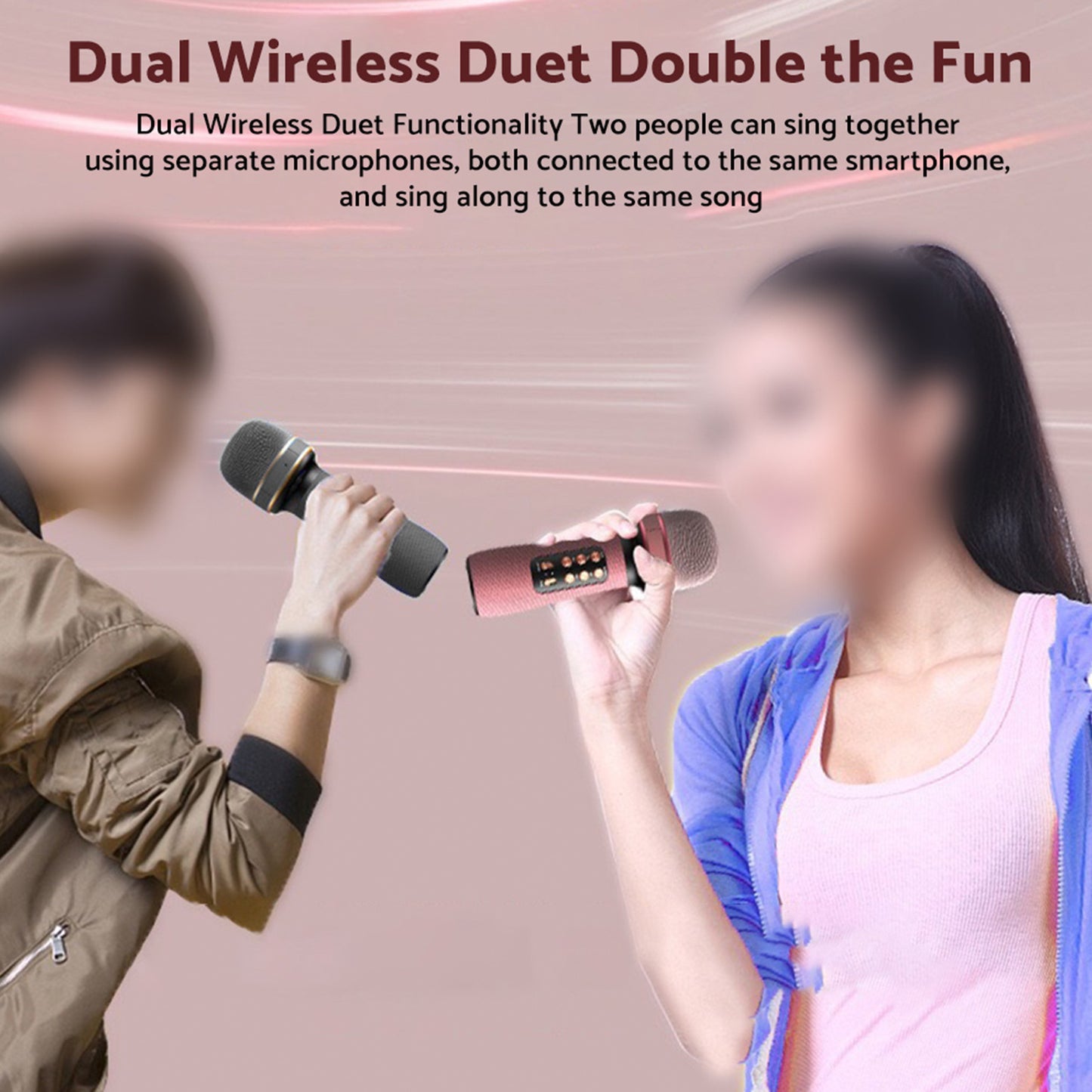 Wireless Bluetooth Portable Karaoke Microphone Speaker Rechargeable Handheld Mic With USB Speaker for Home Party Singing