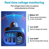 Bluetooth-compatible FM Transmitter Wireless Car Radio Adapter USB Charger Call