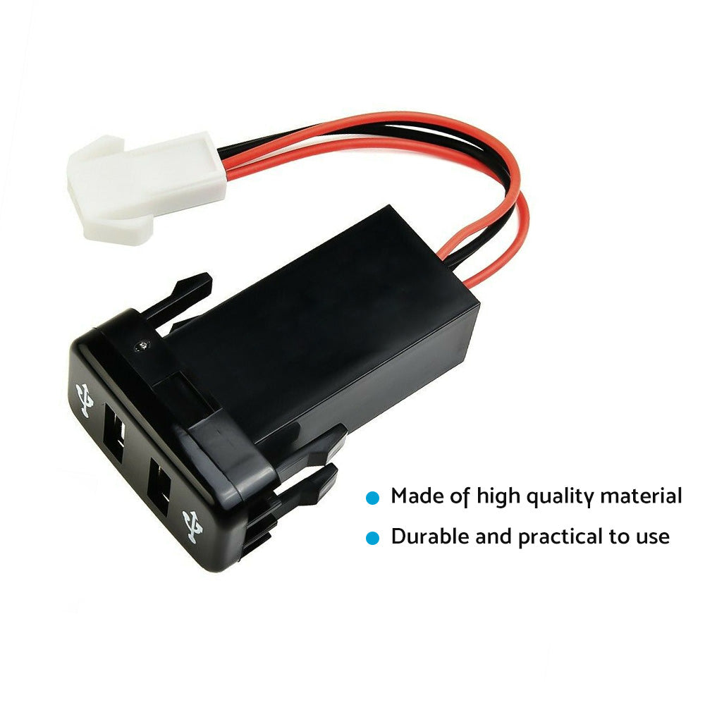 Dual USB Socket Audio Charger Suitable For Toyota Hilux / Prado / Land Cruiser 100 / 120 Series