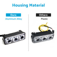 2x Super Bright 3-LED Daytime Running Lights (DRL) White Suitable For Universal Vehicles