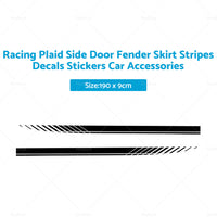 {{ 2x Racing Plaid Side Door Fender Skirt Stripes Decals Stickers Car Accessories }} - Buy Car Parts Online at {{ Kaka Auto Parts }}.