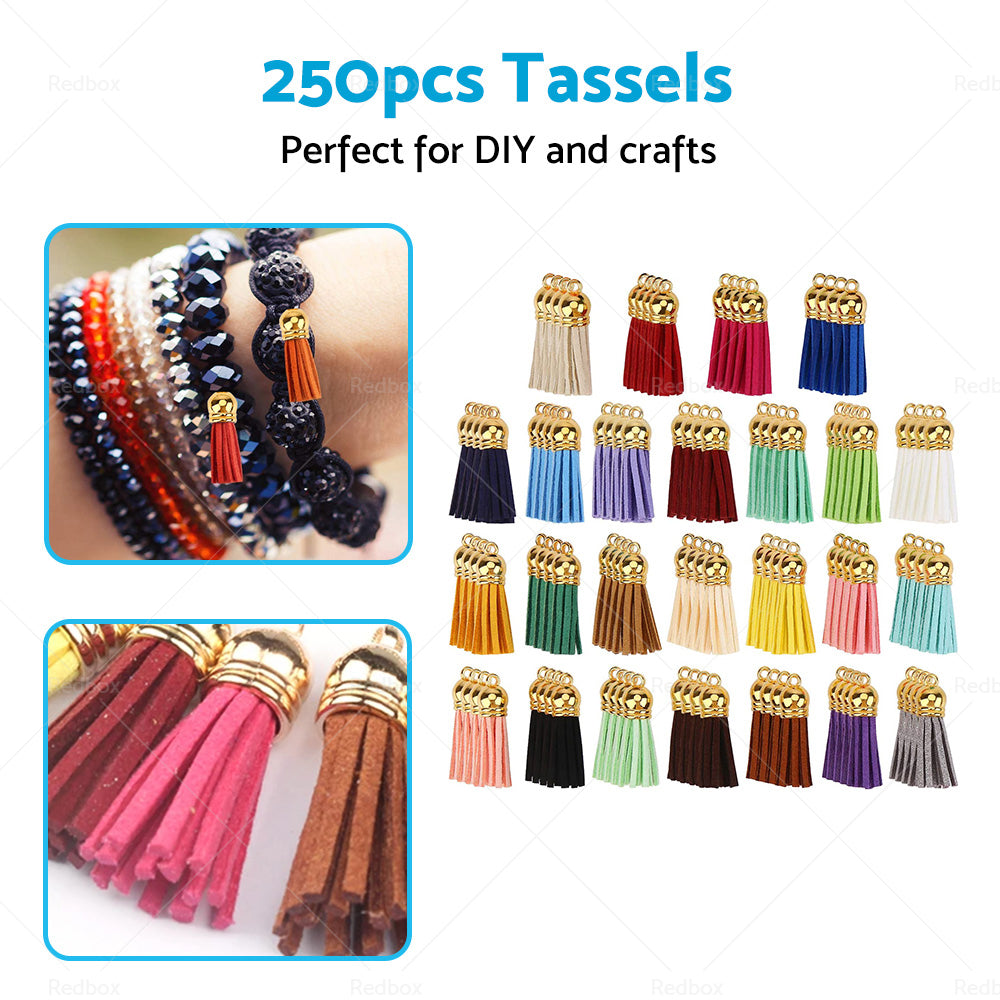 {{ 250PCS Keychain Ring Tassels Bulk Colored Leather Tassel Pendants Jewelry DIY }} - Buy Car Parts Online at {{ Kaka Auto Parts }}.