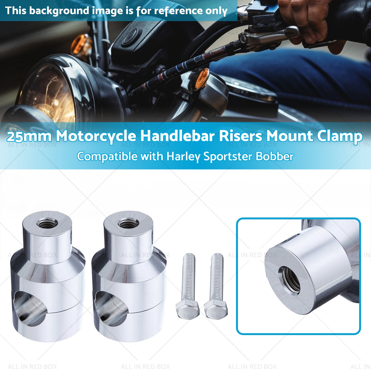 {{ 1inch Motorcycle Handlebar Risers Mount Clamp 25mm Suitable for Harley Sportster }} - Buy Car Parts Online at {{ Kaka Auto Parts }}.