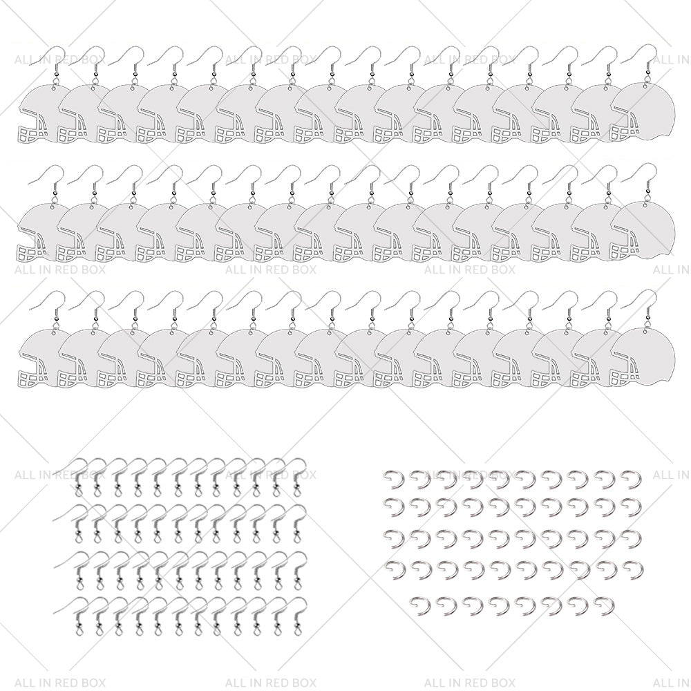 {{ 48PCS Sublimation Helmet Earring Blank MDF Double-Sided w  Hook and Jump Ring }} - Buy Car Parts Online at {{ Kaka Auto Parts }}.