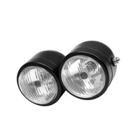 Black Twin Universal Headlight Dual Lamp Suitable For Motorcycle Street Fighter