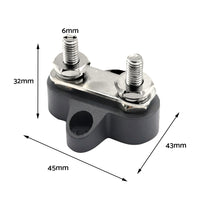 Heavy Duty Dual M6 Bus Bar Terminal Block Power Distribution Stud Black Suitable For Automotive Applications