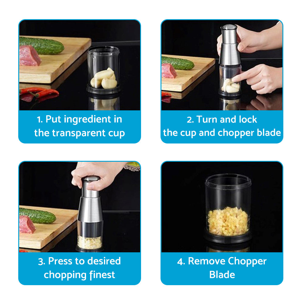 Pressed Garlic Chopper Stainless Steel 304 Suitable For Mincing & Crushing Garlic