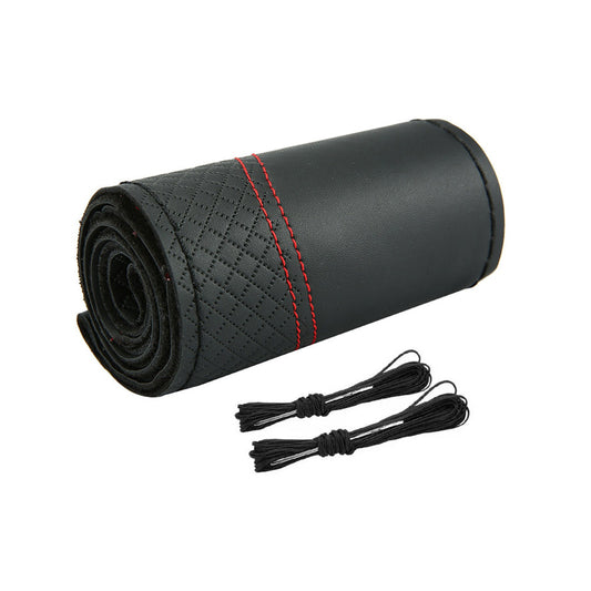 Premium Leather DIY Steering Wheel Cover Suitable For Car – 38cm Auto Protection With Needle