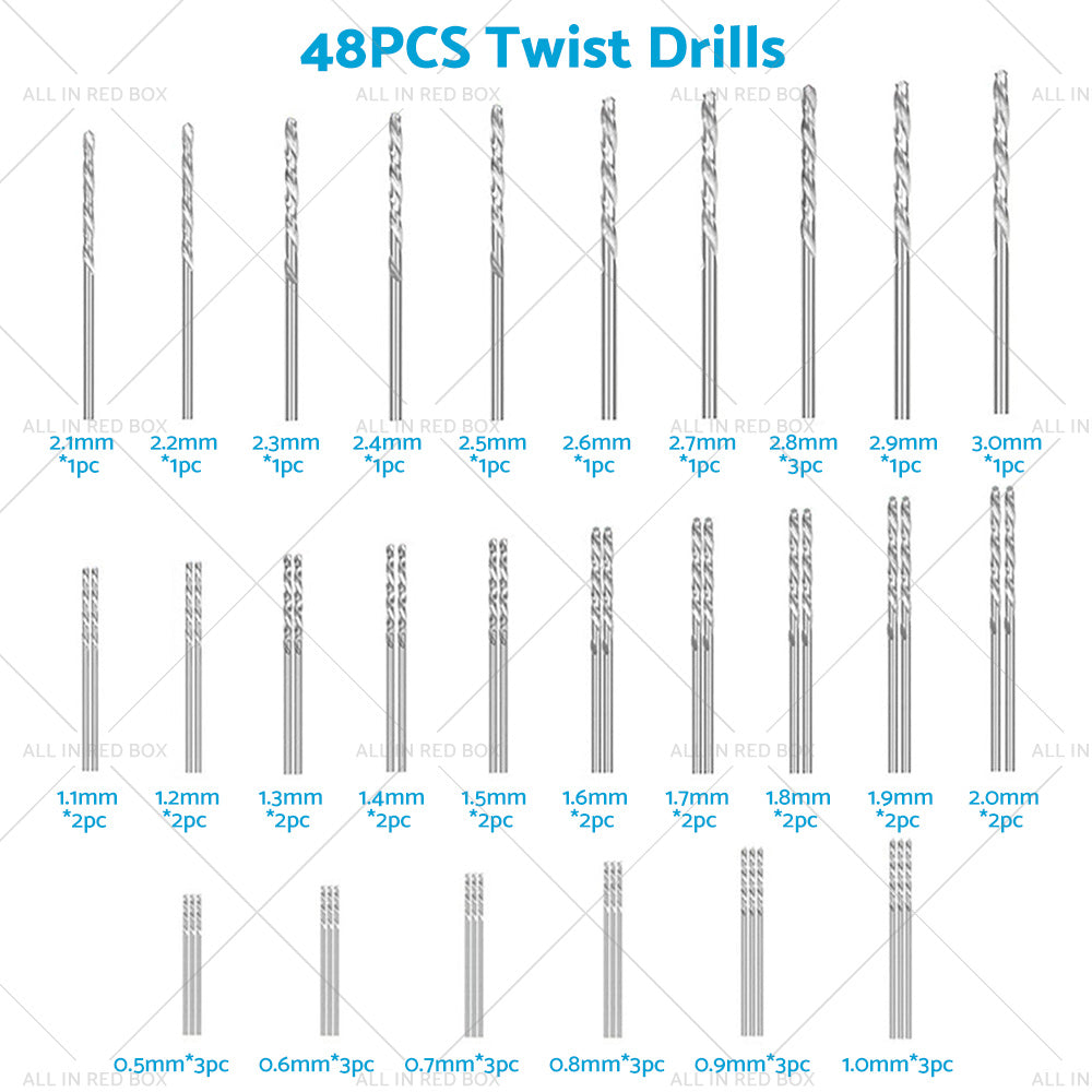 {{ 59Pcs Mini Twist Drill Bits Micro Hand Drilling Set DIY Model Craft Wood Tool }} - Buy Car Parts Online at {{ Kaka Auto Parts }}.
