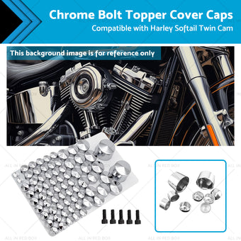 compare product Chrome Bolt Topper Cover Caps Suitable For Harley Twin Cam Softail 2007-2013