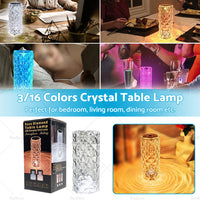 {{ Crystal Table Lamp Rose Diamond Touch Lamp with USB 3 or 16 Color Crystal LED Light }} - Buy Car Parts Online at {{ Kaka Auto Parts }}.