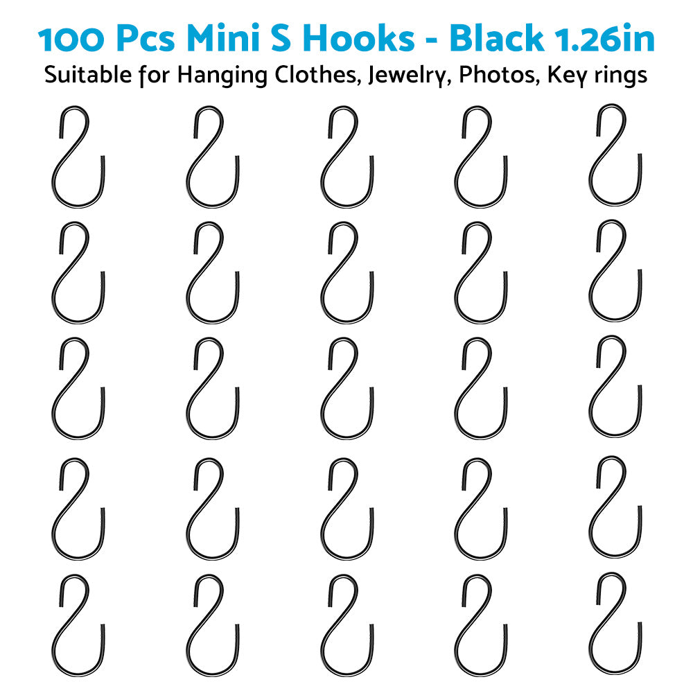 {{ S Shaped Hooks Small Metal for Hanging Plants Mini Ornament Hooks Black Hangers }} - Buy Car Parts Online at {{ Kaka Auto Parts }}.