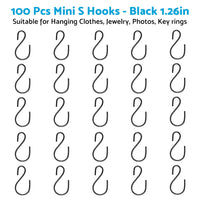 {{ S Shaped Hooks Small Metal for Hanging Plants Mini Ornament Hooks Black Hangers }} - Buy Car Parts Online at {{ Kaka Auto Parts }}.