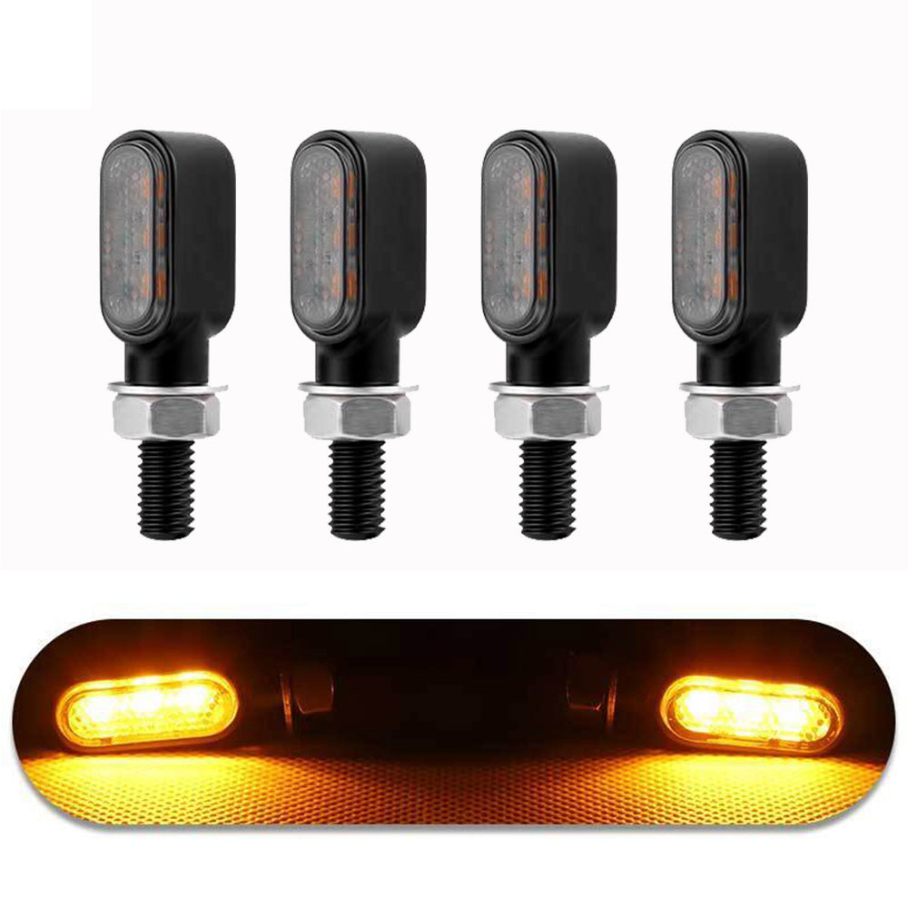 4x Motorcycle Indicators Turn Signal Blinkers Amber Mini LED Light Universal AU