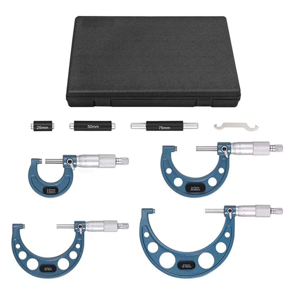 {{ 4pcs 0-100mm Outside Micrometer Machinist Tool Set Carbide 0. 01mm }} - Buy Car Parts Online at {{ Kaka Auto Parts }}.