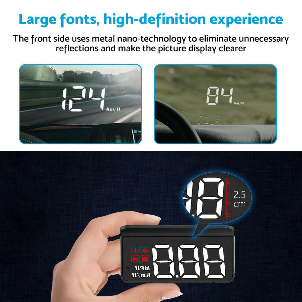 Universal Car Head Up Display GPS Speedometer Digital Speed Warning OBD2