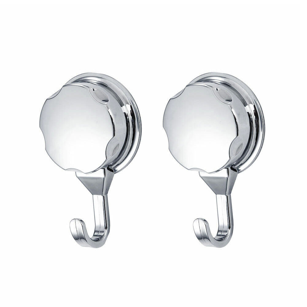 2PCS Strong Vacuum Suction Cup Hook Bathroom Kitchen Towel Shower Hooks Holder