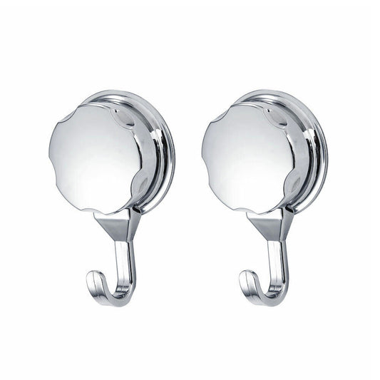 2PCS Strong Vacuum Suction Cup Hook Bathroom Kitchen Towel Shower Hooks Holder