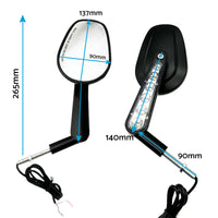 2x Rear View Mirrors LED Turn Signals Muscle Suitablefor Harley Davidson V-Rod