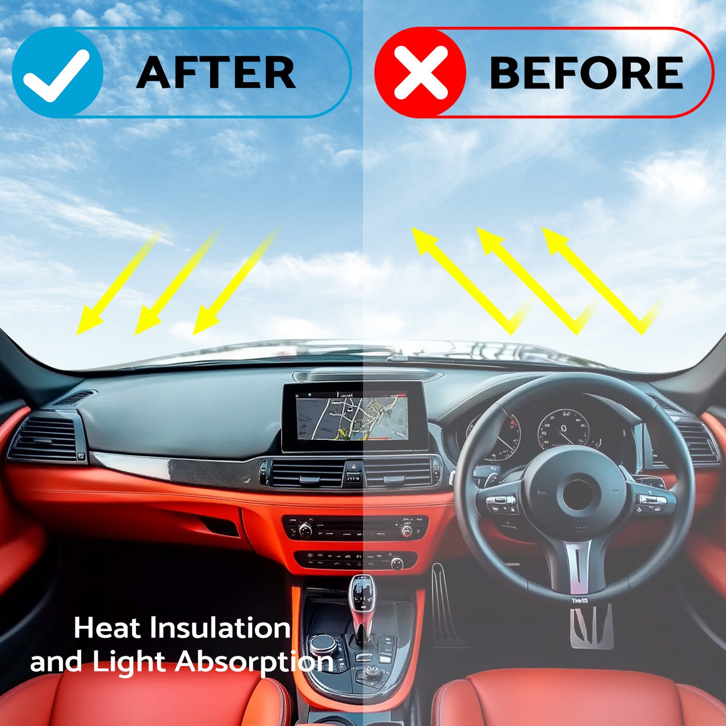 {{ Non-Slip Dash Mat Dashboard Cover Suitable For BMW 1 Series F20 12-17 Black Blue }} - Buy Car Parts Online at {{ Kaka Auto Parts }}.