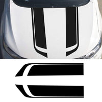 2x Wide Black Racing Car Hood Stripe Decals Vinyl Bonnet Stickers Suitable For Universal Cars