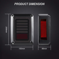 Smoked Black LED Tail Lights Rear Lamp Suitable For Jeep Wrangler JK 2007-2017