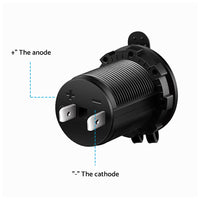 2x Waterproof 12V Car Cigarette Lighter Socket With USB Charger Power Adapter Outlet