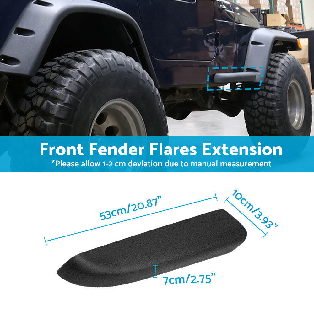 Pocket Style Matte Black Fender Flares Jungle Guard Suitable For Jeep Wrangler TJ 1997-2006