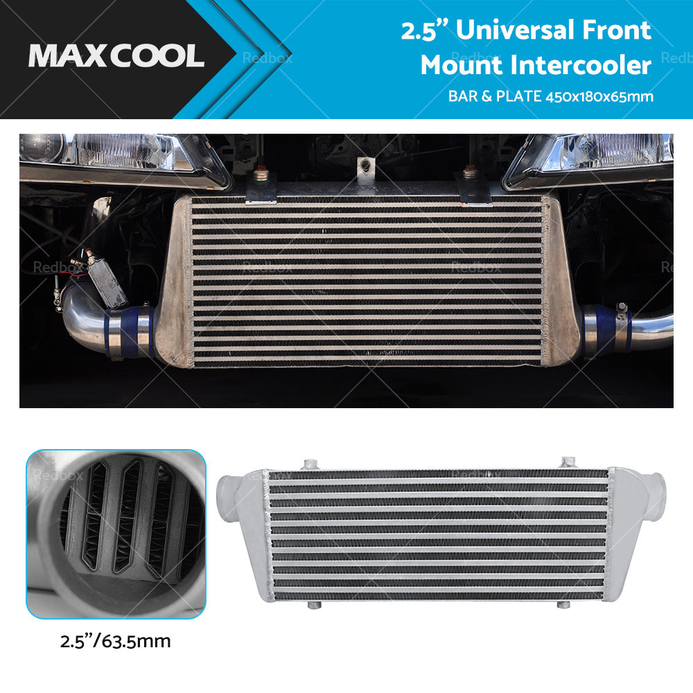 {{ 2. 5 inch  Universal Full Aluminum Front Mount Intercooler 450x180x65mm Core Bar and Plate }} - Buy Car Parts Online at {{ Kaka Auto Parts }}.