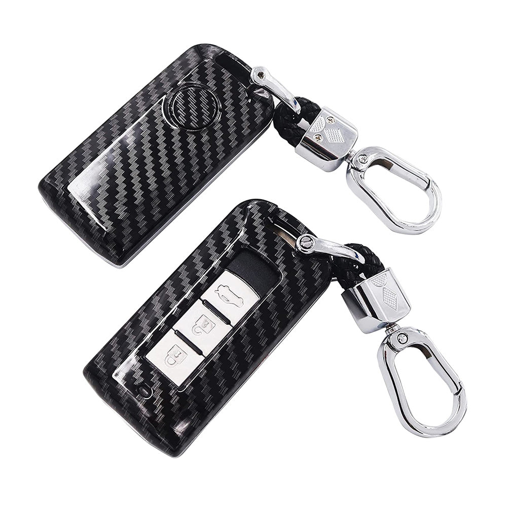 Carbon Fiber Hard Shell Smart Key Fob Case Suitable For Mitsubishi Outlander