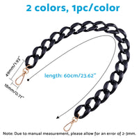 2PCS Resin Purse Chain Handle Acrylic Bag Strap Detachable Purse Clutches Handle