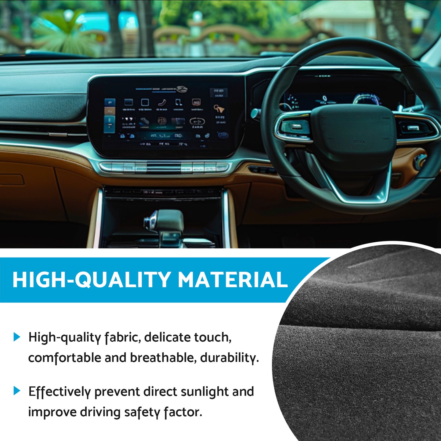 Black Dashboard Sun Cover Dash Mat Suitable For Haval H6 LUX 2016-2020