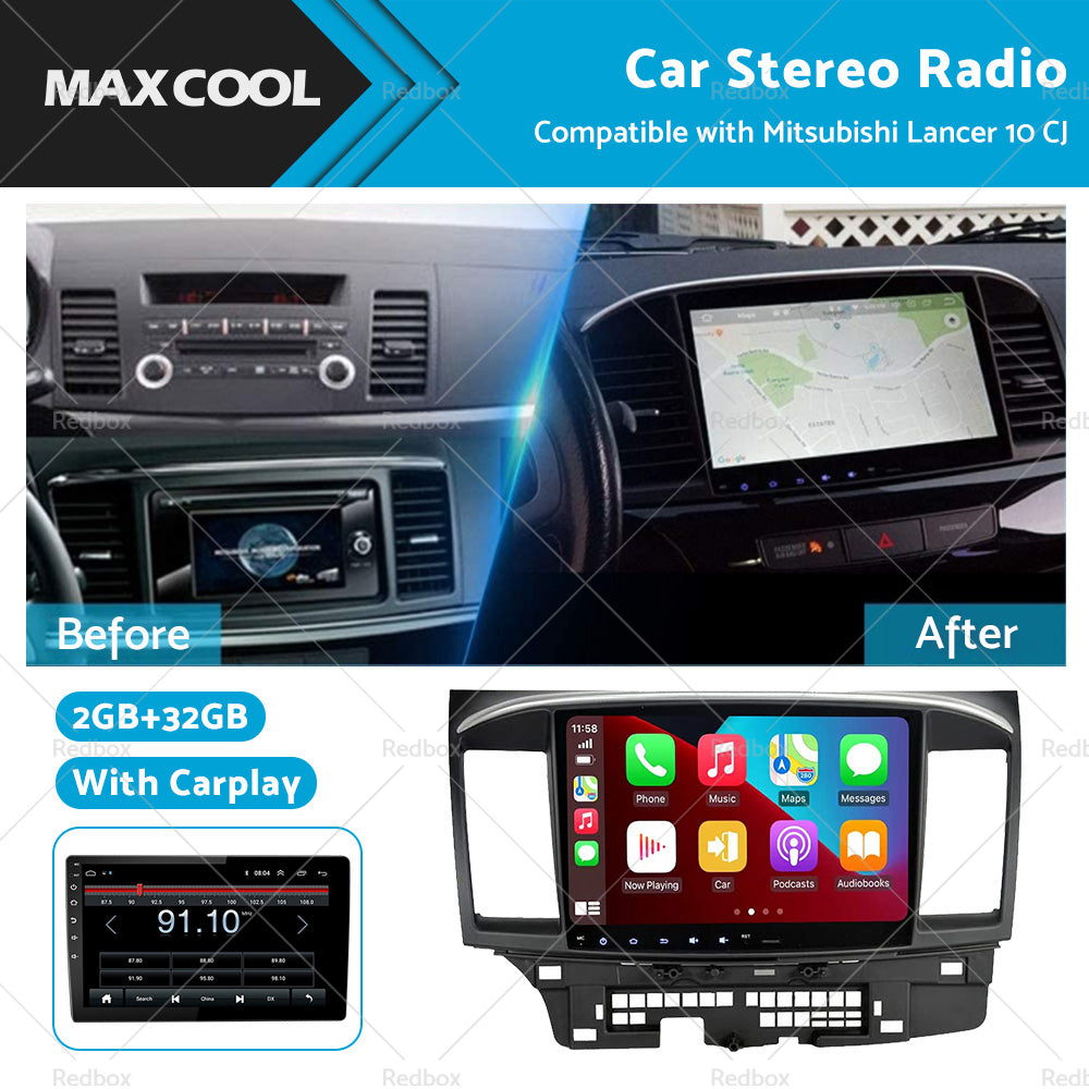 {{ 32GB 10. 1inch Carplay Radio Head Unit GPS Navi Suitable for Mitsubishi Lancer 10 CJ }} - Buy Car Parts Online at {{ Kaka Auto Parts }}.