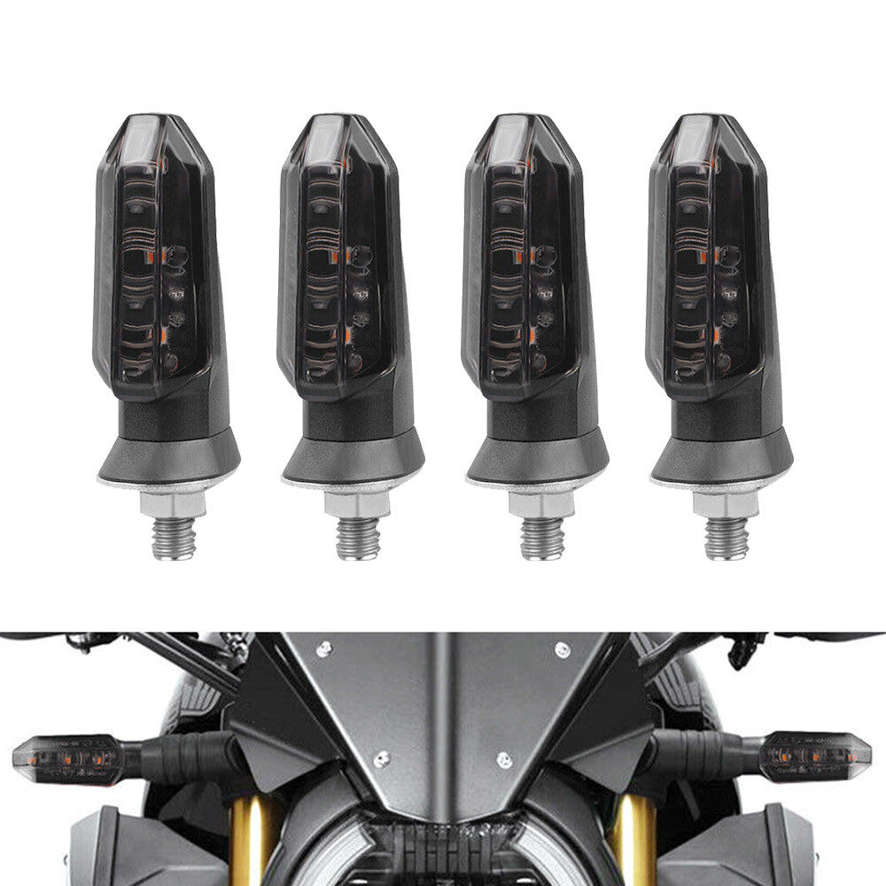 4x Motorcycle LED Turn Signal Indicators Suitable For Bikes – Amber, Universal Fitment