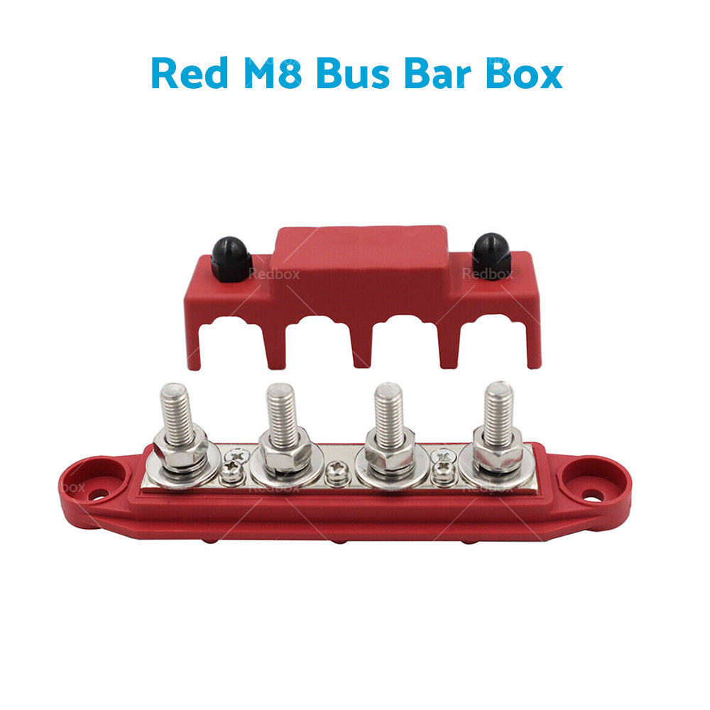 {{ 1x M8 or M10 DC 48V Studs Bus Bar Power Distribution Box Terminal Block Red or Black }} - Buy Car Parts Online at {{ Kaka Auto Parts }}.