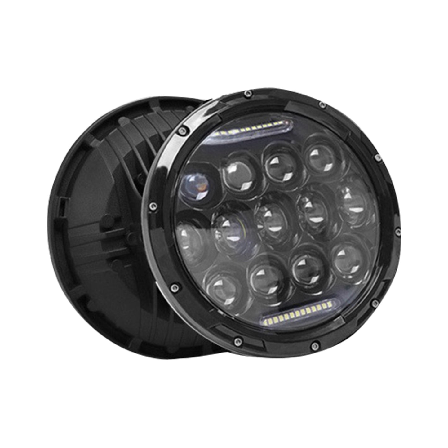 Pair of 7-Inch Round LED Headlights Hi/Lo DRL Beam Sealed Headlamps Suitable For Nissan Patrol