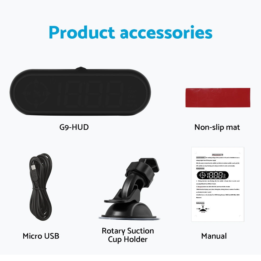 Universal Head-Up Display (HUD) Speedometer with LED Digital GPS and Overspeed Alarm Suitable For Cars